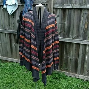 Oversized Vintage 80s Striped Cardigan Sweater